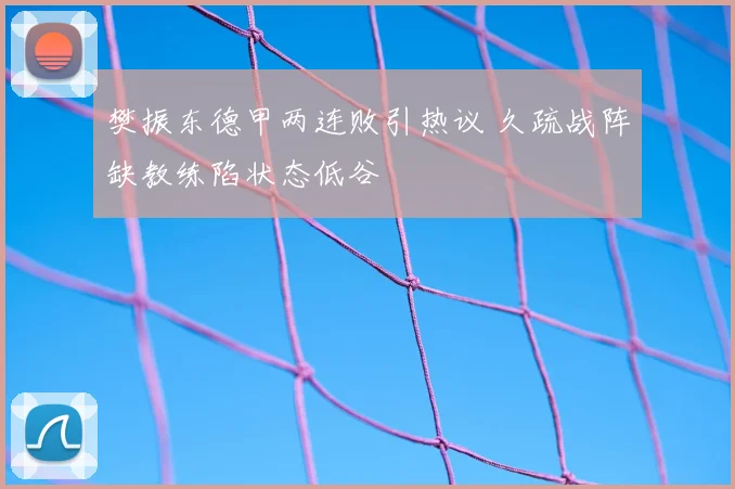樊振东德甲两连败引热议 久疏战阵缺教练陷状态低谷